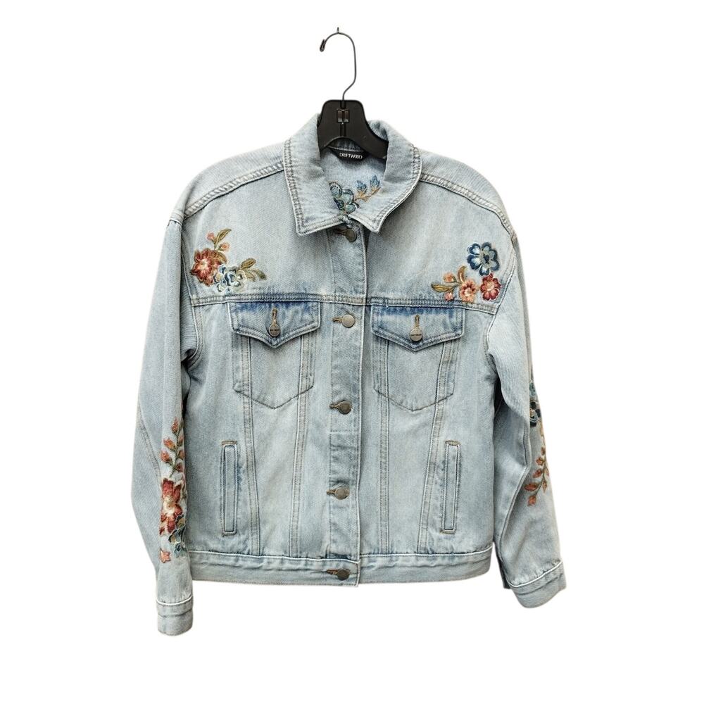 Driftwood Womens Floral Embroidered Denim Jacket Small Boho Chic Western Rodeo